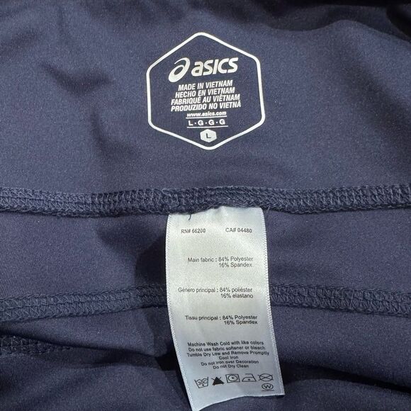 Asics Navy Blue Athletic Pocket Shorts Women’s Large - Picture 2 of 3